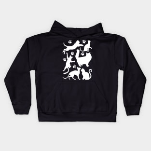 Pattern Of Cats And Paws Kids Hoodie